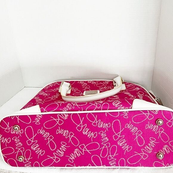 New DVF Diane Avon Furstenberg On The Go Travel Tote Pink White 17”x 14” *HP* - Picture 10 of 10